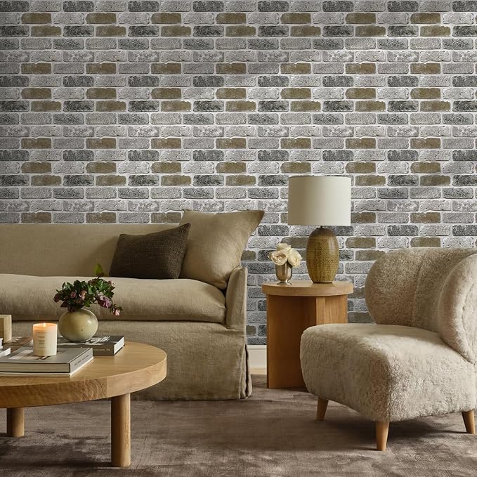 Commomy 10 Pcs 3D Faux Brick Peel and Stick -11.8"X11.8" Small Size Thin PVC - Image 8