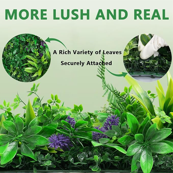 Yangrass 12pcs 20''x20'' Grass Wall Panels, Artificial Hedge Panels Greenery - Image 5