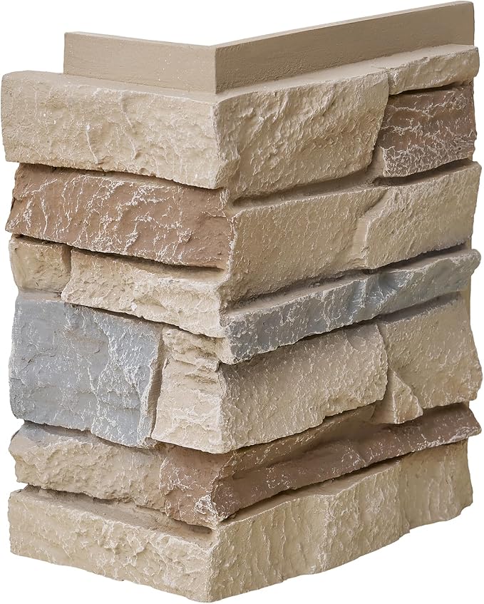 1.77 Inch Deep 3D Faux Stone Corner Panels Matching 8 Piece Set - Image 3