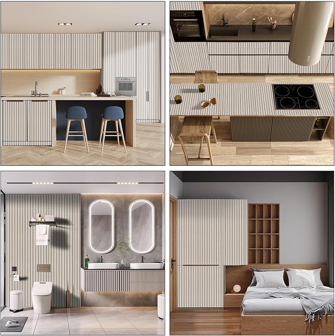 Wood Slat Wallpaper Peel and Stick Dead Wood Color 17.5x100 Inch Flat Finish - Image 3