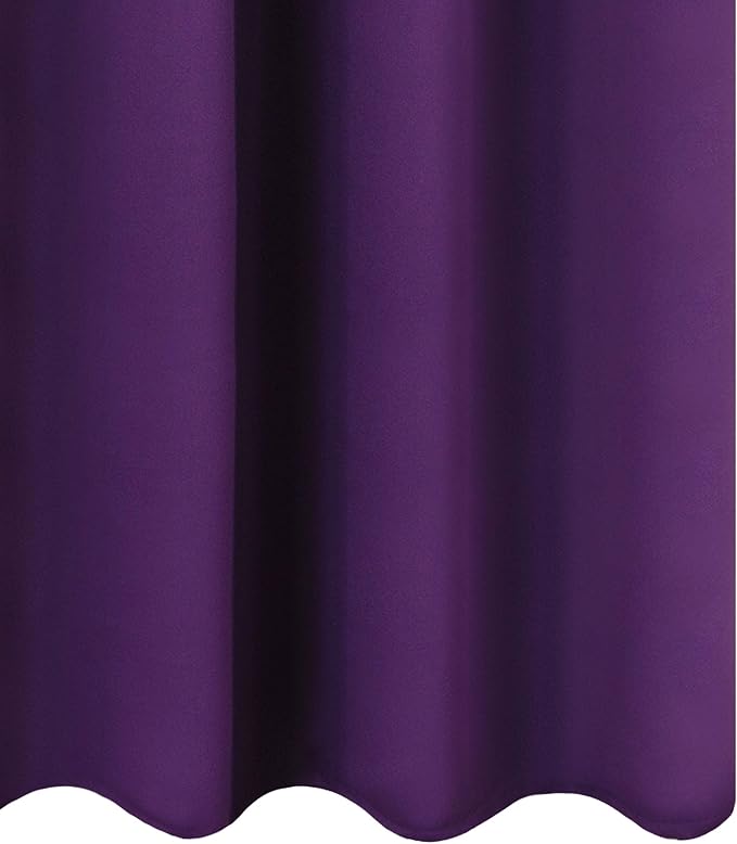 LEMOMO Purple Blackout Curtains 66 x 63 Inch Length/Set of 2 Curtain - Image 9
