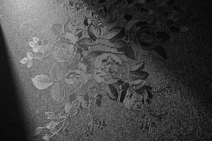 Black Peel and Stick Wallpaper Floral Black Wallpaper 17.7inch x 118.1inch by lenify