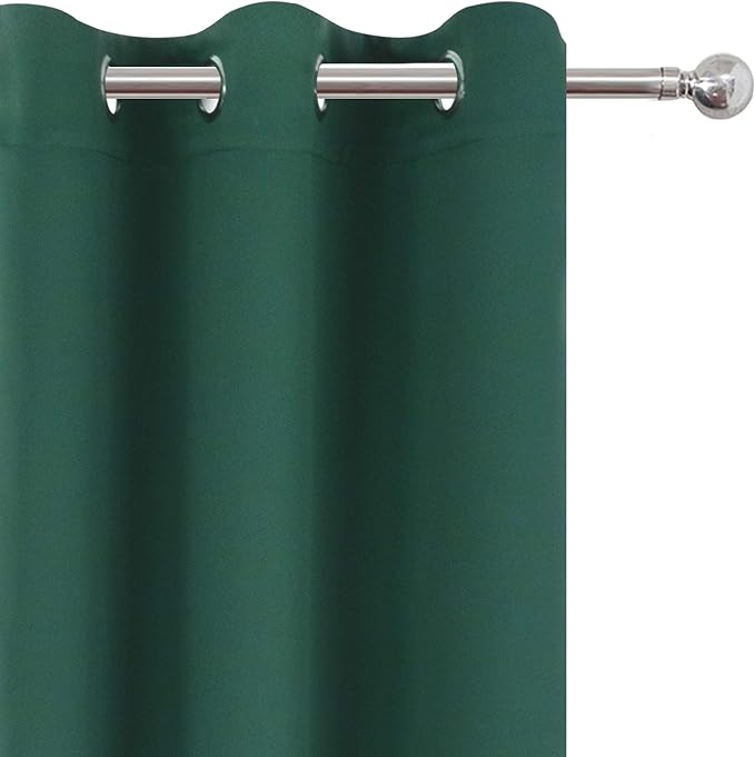 LEMOMO Dark Green Blackout Curtains/42 x 63 Inch/Set of Two Panels Grommet - Image 7
