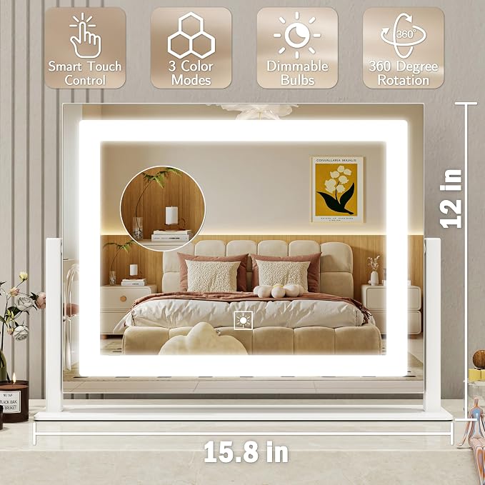 ROLOVE 16x12 Inch Vanity Mirror - Image 2