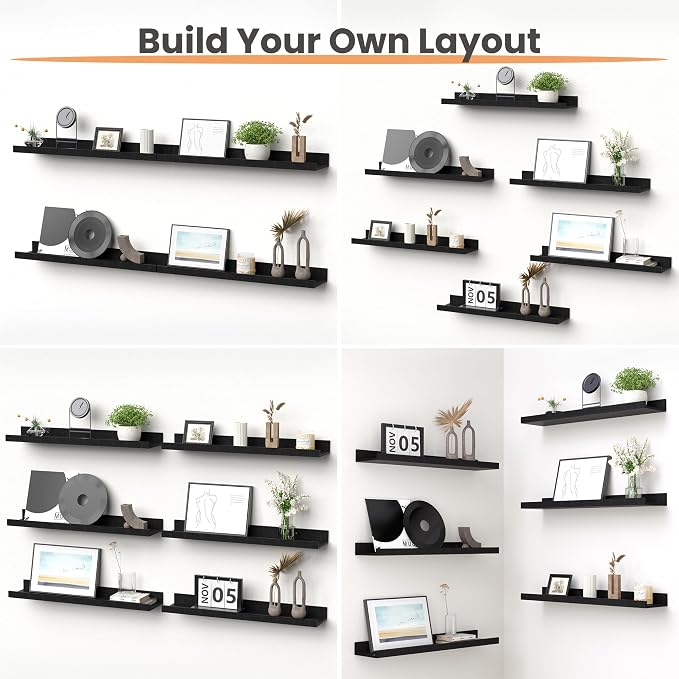 upsimples Floating Shelves for Wall, 23.6 Inch Shelves for Decor Storage Set of - Image 4