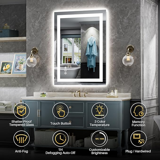 Briivue 20x28 Inch LED Bathroom Mirror - Image 2