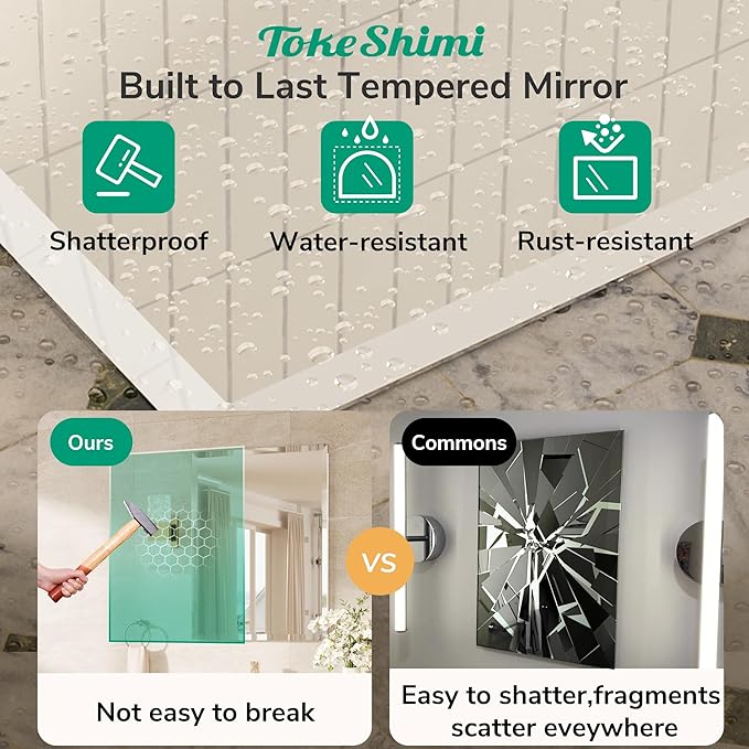 TokeShimi 16x24 Beveled Mirror Bathroom Rectangle, Bathroom Vanity Mirror - Image 3