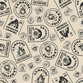 FLFK Beige Wallpaper Peel and Stick Antique Campfire Postmark Contact Paper by FLFK