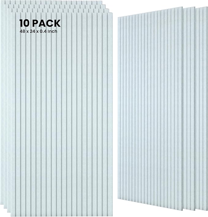 10 Pack Large Acoustic Panels, 47.2 x 23.6 x 0.35 Inch Sound Proof Foam Panels by TO-TH