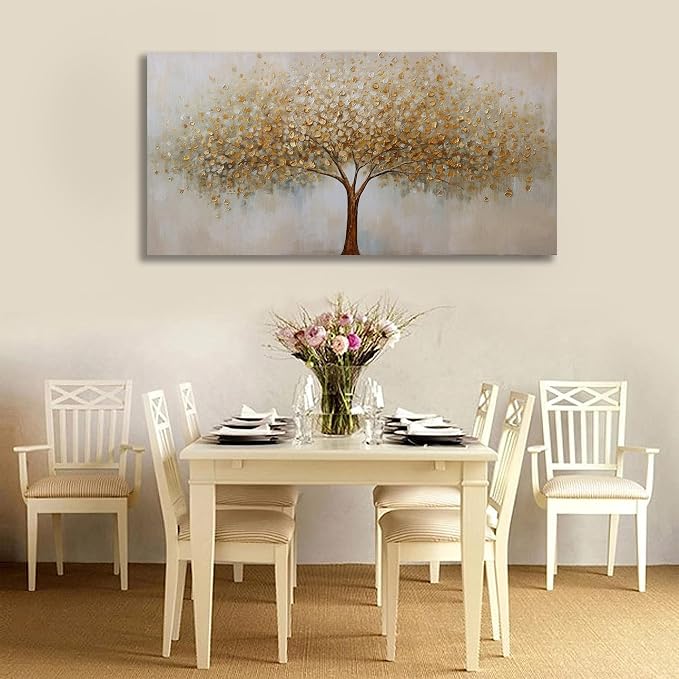 VHMING Abstract Wall Art Gold Tree of Life Artwork Canvas Painting Textured - Image 6