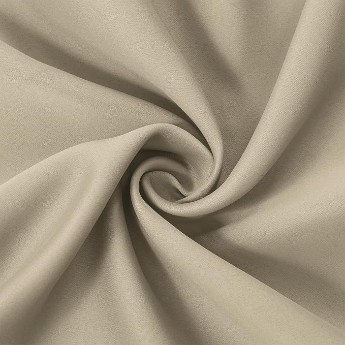 LEMOMO Beige Blackout Curtains/52 x 108 Inch/Set of 2 Panels Room Darkening - Image 5