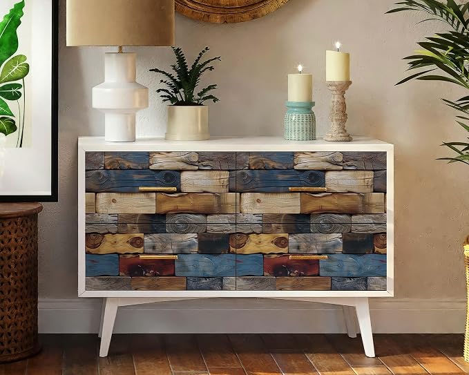FLFK Wood Bricks Wallpaper Peel and Stick Removable Vintage Wallpaper 16" x - Image 6