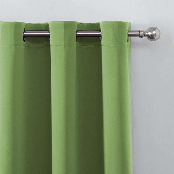 LEMOMO Blackout Curtains 66 x 95 inch/Light Green Curtains Set of 2 - Image 7