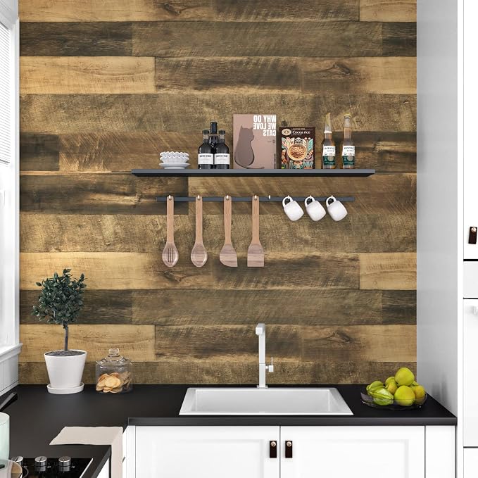 WESTICK Brown Wood Counter Top Peel and Stick Waterproof Wood Contact Paper - Image 6