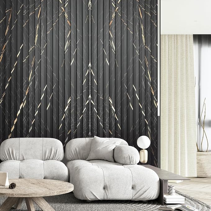 OUZUGIE WPC Acoustic Slat Wall Paneling, Living Room, TV Background, Study Room - Image 2