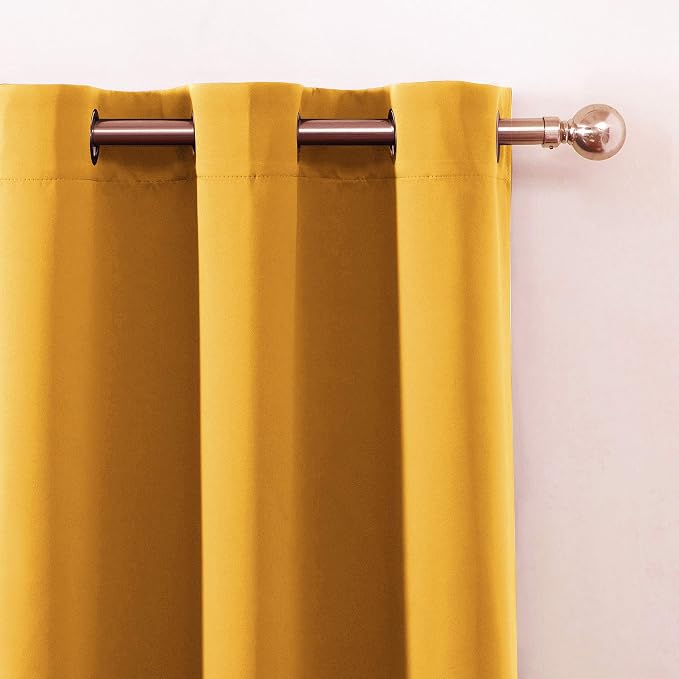 LEMOMO Yellow Thermal Blackout Curtains/42 x 84 Inch/Set of 2 Panels Room - Image 7