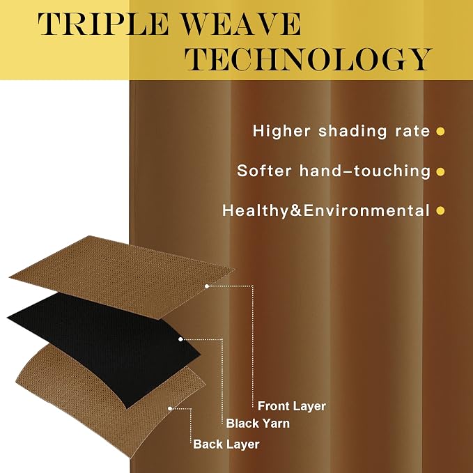 NICETOWN Blackout Curtains for Sliding Glass Door Room Divider Noise Reduce - Image 3