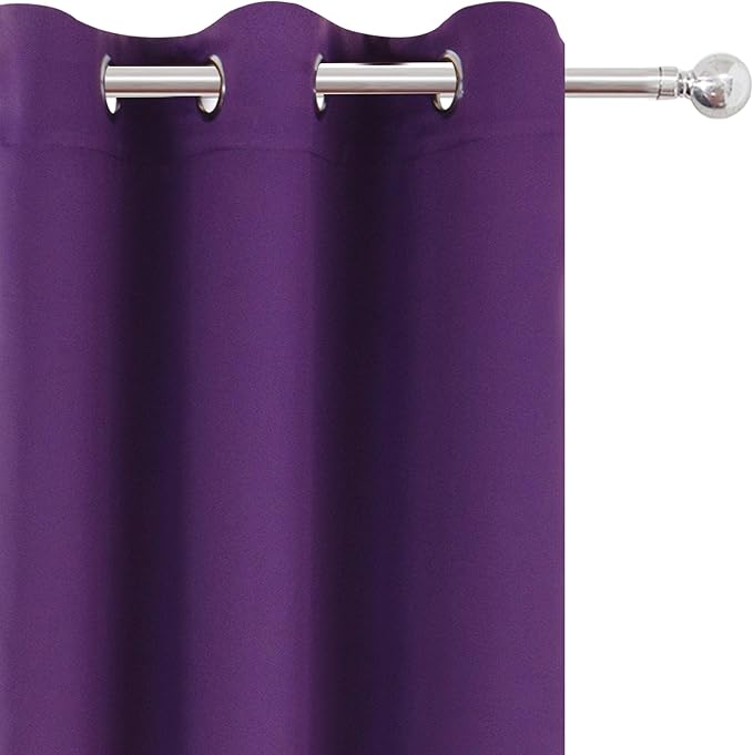 LEMOMO Purple Blackout Curtains 34 x 84 Inch Length/Set of 2 Curtain - Image 7