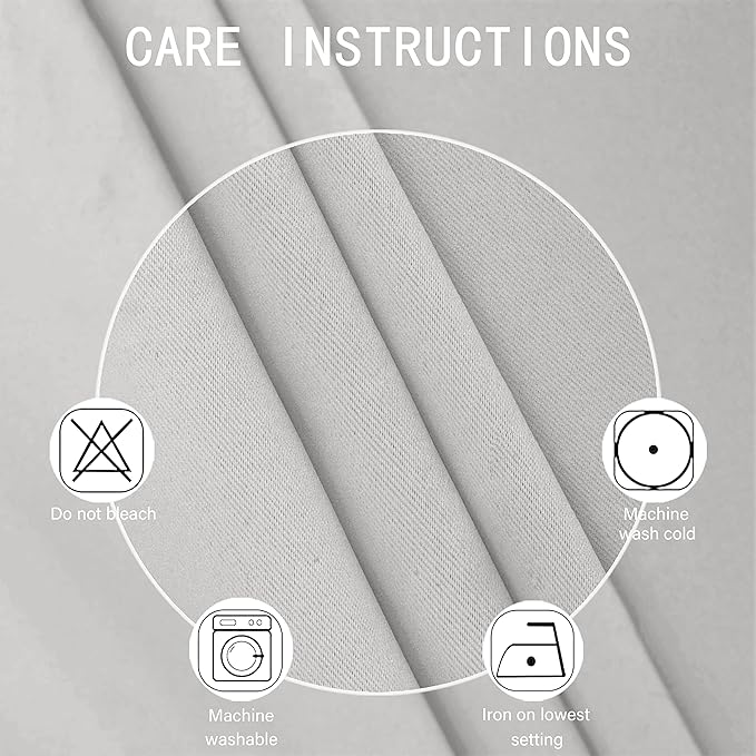 LEMOMO Blackout Curtains 66 x 84 inch/Light Grey Curtains Set of 2 - Image 4
