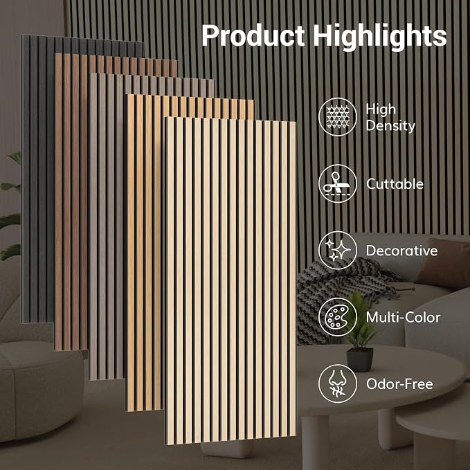 TONOR Wood Wall Panels for Wall, 2 Pack 47.2" x 23.6"/ 120 x60cm Acoustic Wall - Image 7