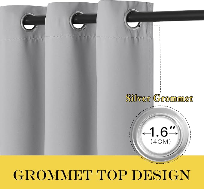 NICETOWN Blackout Sliding Door Curtain 120 inches Long, Grommet Top Thermal - Image 3