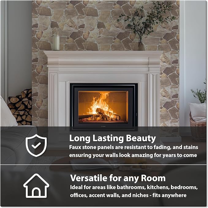 CONCORD WALLCOVERINGS ™ Retro-Art 3D Faux Stone Wall Panels, Lightweight PVC - Image 3