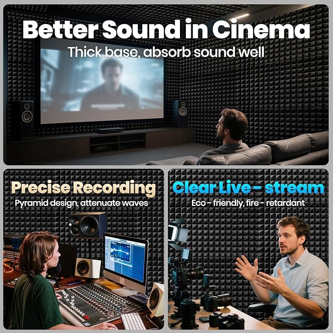 Focusound Acoustic Panels 24 Pack 2"x12"x12" - Image 2