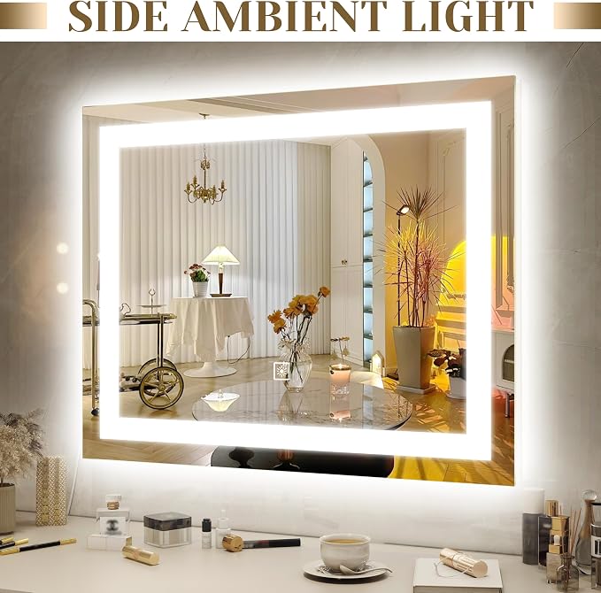 ROLOVE 22x20 Inch Lighted Vanity Mirror, 3-Mode Touch Dimming LED Lighting - Image 3