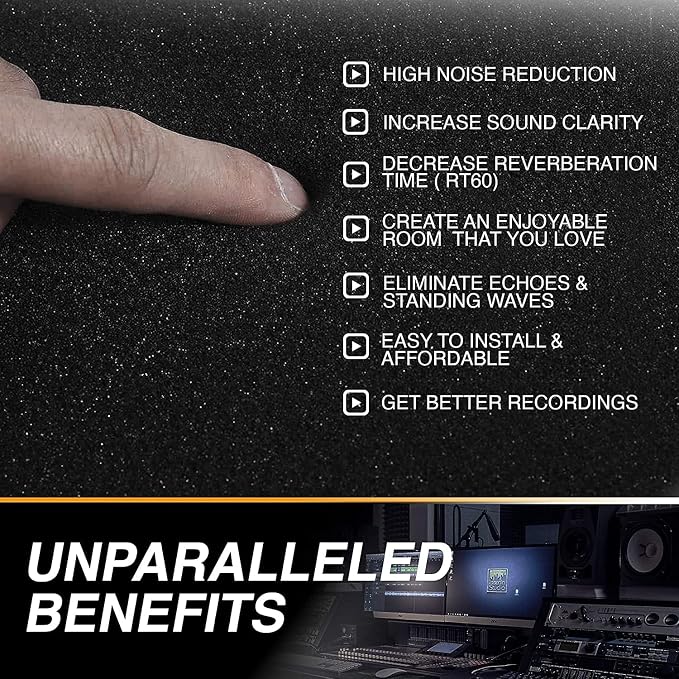 12 Pack Acoustic Panels 1 X 12 X 12 Inches – Acoustic Foam - Image 4