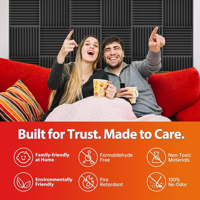 12 Pack Acoustic Panels – Sound Proof Foam Panels - Image 5