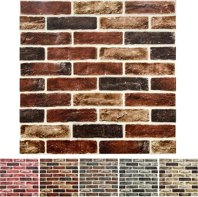 10-Pack 52 Sq.Ft 3D Wall Panels Peel and Stick 3D Faux Brick Wallpaper Peel and by YLLYLL