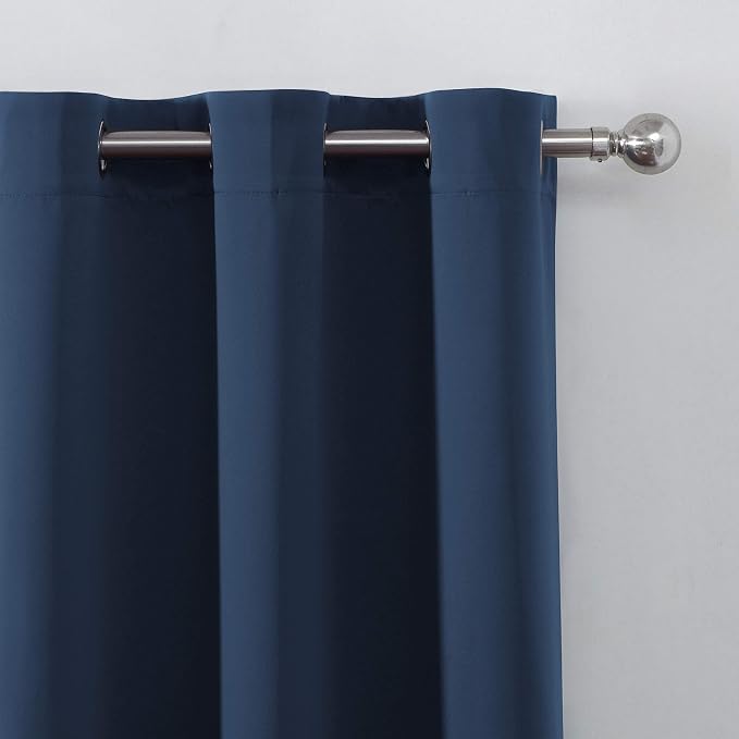LEMOMO Navy Blue Blackout Curtains 40 x 63 Inch Length/Set of 2 Curtain - Image 7