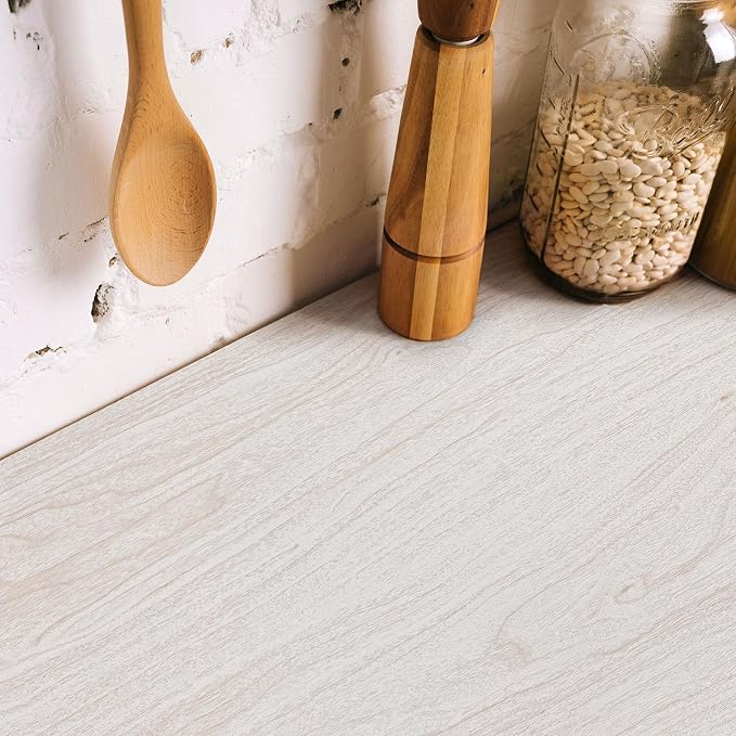 White Wood Contact Paper for Cabinets Drawers Wood Grain Peel and Stick - Image 7