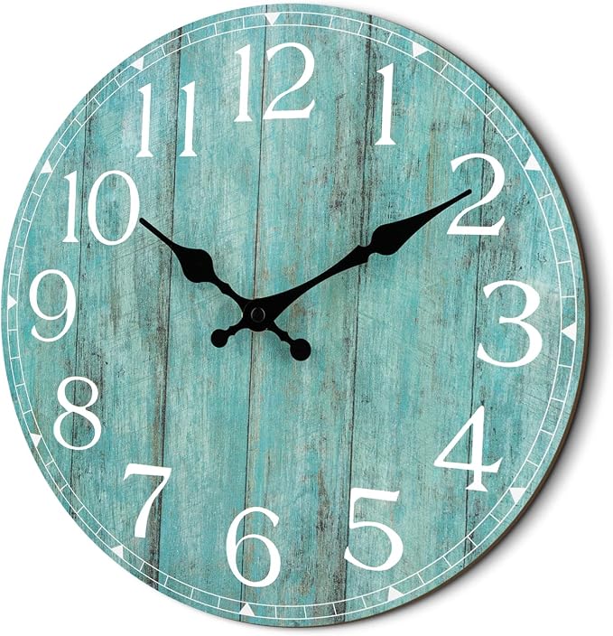 14 Inch Teal Wall Clock by HYLANDA