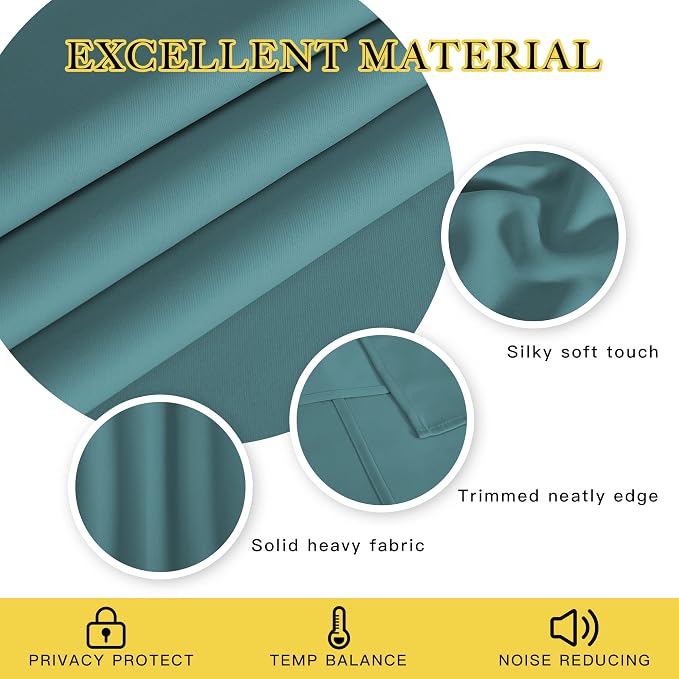NICETOWN Bedroom Curtain Room Darkening Drapery 102 inches Length - Image 2