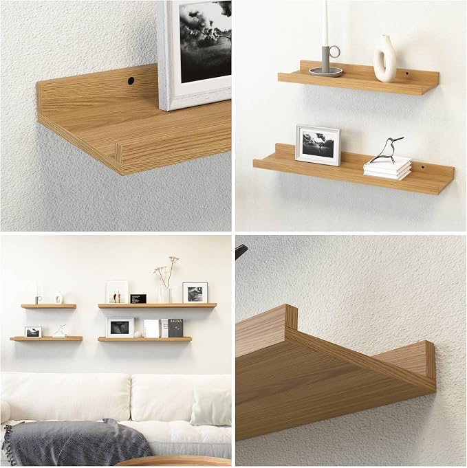 Boswillon 35.3 Inches Long Floating Shelves, 2 Set Rustic Wall Shelf - Image 5