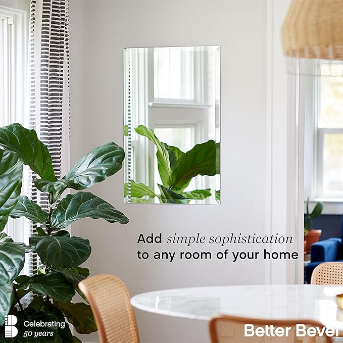 Better Bevel Frameless Rectangle Mirror, 22.5" x 34.5" Bathroom Wall Mirror - Image 2