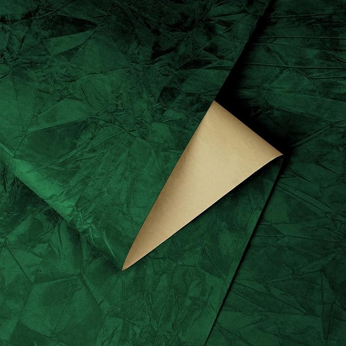 Yenhome 24"X200 Green Felt Wallpaper Peel and Stick Textured Vintage Wallpaper - Image 7