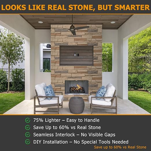 ROOMTEC 1-Pack Faux Stone Wall Covering Panels - Image 5