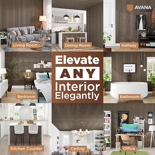 Avana Acoustic Wood Wall Panels –93.2x11.25 Inch Panels – Fits 94x12 Layout – - Image 3