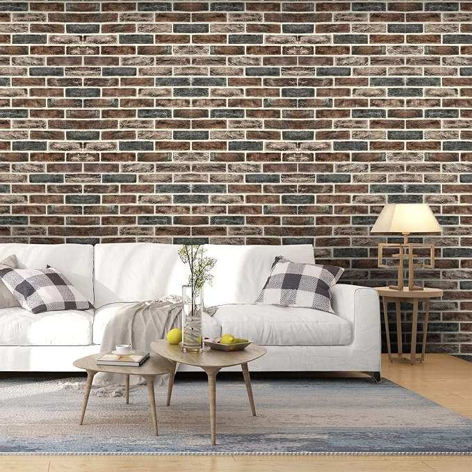 10-Pack 52 Sq.Ft 3D Wall Panels Peel and Stick 3D Faux Brick Wallpaper Peel and - Image 4