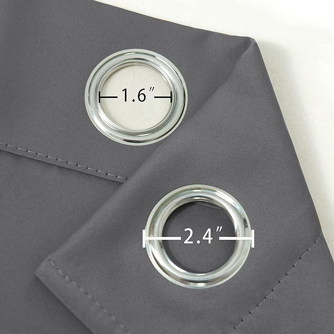 LEMOMO Grey Thermal Blackout Curtains/42 x 84 Inch/Set of 2 Panels Room - Image 6