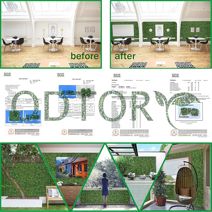 ODTORY Artificial Boxwood Roll Panels: 48 X 160 in UV-Anti Artificial Ivy - Image 6