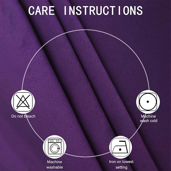 LEMOMO Purple Blackout Curtains 66 x 63 Inch Length/Set of 2 Curtain - Image 4