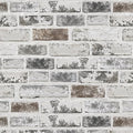 Brick Wallpaper Peel and Stick Wallpaper 17.3"x590" Grey and White 3D Brick by PeonyQueen