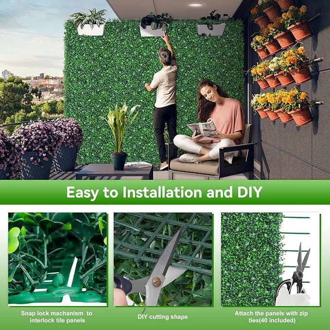 EverNture 48"x140" Grass Wall Panels, Artificial Grass Backdrop, Fake Greenery - Image 5