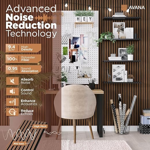 Avana Acoustic Wood Wall Panels – 93.2x11.25 Inch Panels – Fits 94x12 Layout – - Image 5