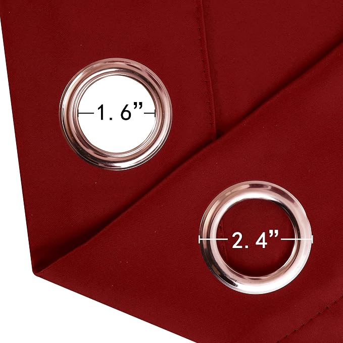 LEMOMO Red Blackout Curtains 34 x 84 Inch Length/Set of 2 Curtain - Image 6