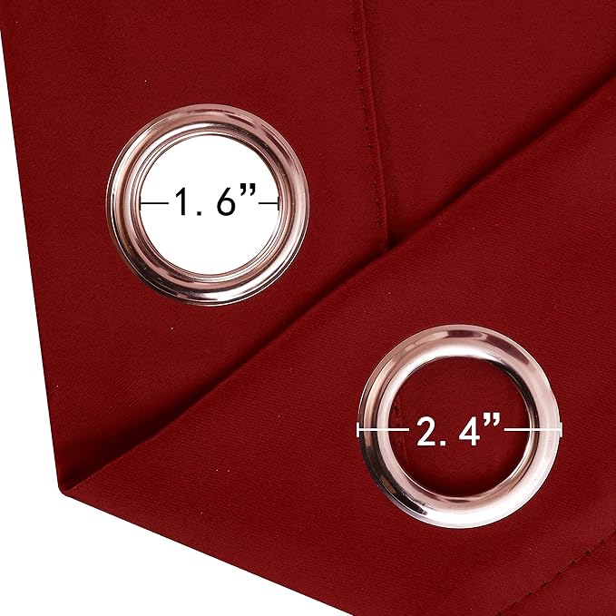 LEMOMO Red Blackout Curtains 40 x 63 Inch Length/Set of 2 Curtain - Image 6