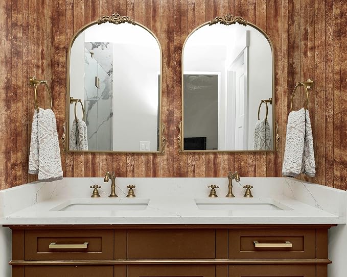 FLFK Vintage Wallpaper Peel and Stick Brown Wood Contact Paper Removable - Image 3